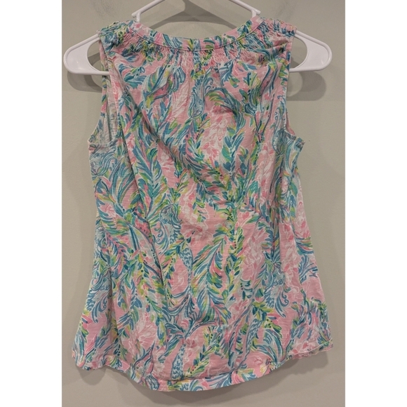 Lilly Pulitzer Essie Cotton Tank Top In Pink And Green Size Small - Picture 3 of 5